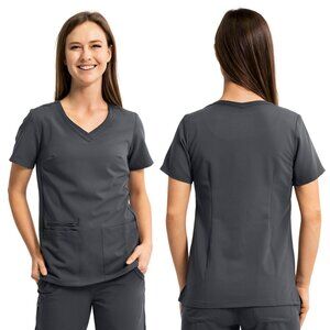 Elite by IRG Women's Sporty V-Neck Scrub Top - Size L